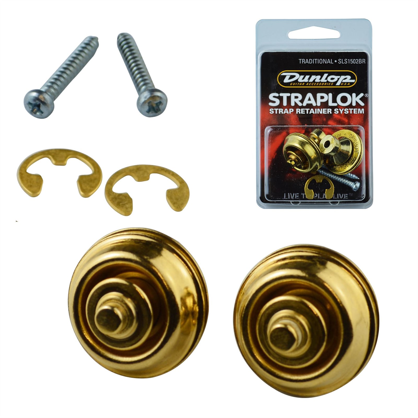 Dunlop Original Straplock Set Gold